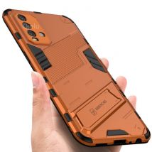 BIBERCAS Xiaomi Mi 11 Lite Hoesje met Kickstand - Shockproof Armor Case Cover TPU Oranje