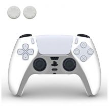 TECTINTER Antislip Hoes / Skin voor PlayStation 5 Controller met Joystick Caps - Rubber Grip Cover PS5 - Wit