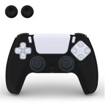 TECTINTER Antislip Hoes / Skin voor PlayStation 5 Controller met Joystick Caps - Rubber Grip Cover PS5 - Zwart