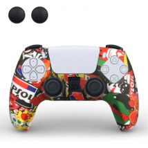 TECTINTER Antislip Hoes / Skin voor PlayStation 5 Controller met Joystick Caps - Rubber Grip Cover PS5 - Skate