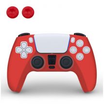 TECTINTER Antislip Hoes / Skin voor PlayStation 5 Controller met Joystick Caps - Rubber Grip Cover PS5 - Rood