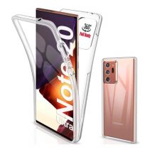 AKTIMO Samsung Galaxy Note 20 Ultra Full Body 360° Hoesje - Volledige Bescherming Transparant TPU Silicone Case + PET Screenprotector