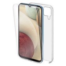 AKTIMO Samsung Galaxy A12 Full Body 360° Hoesje - Volledige Bescherming Transparant TPU Silicone Case + PET Screenprotector
