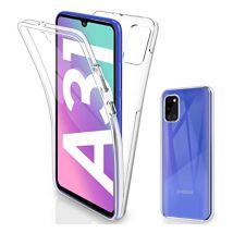 AKTIMO Samsung Galaxy A31 Full Body 360° Hoesje - Volledige Bescherming Transparant TPU Silicone Case + PET Screenprotector