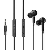 Blitzwolf BW-ES7 Bass Oordopjes met Microfoon - 3.5mm AUX Oortjes Wired Earphones Oortelefoon Zwart