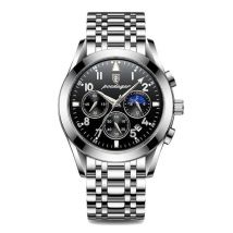 Poedagar Roestvrij Staal Horloge voor Heren - Lichtgevend Luxe Uurwerk Waterdicht Kwarts Zilver