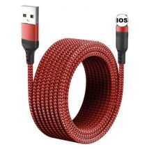 MEICUNE Extra Lange 5M 8-pin iPhone Lightning USB Oplaadkabel Datakabel Gevlochten Nylon Oplader iPhone/iPad/iPod Rood