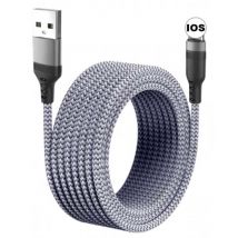 MEICUNE Extra Lange 5M 8-pin iPhone Lightning USB Oplaadkabel Datakabel Gevlochten Nylon Oplader iPhone/iPad/iPod Grijs