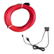 YJHSMT Neon LED Strip 1 Meter - Flexibele Verlichting Tube met USB Adapter Waterdicht Rood