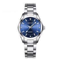 CHENXI Luxe Horloge voor Dames - Waterdicht Stras Horloge Roestvrij Stalen Armband Blauw