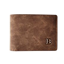 SOBU Dunne Billfold Portemonnee voor Heren - Waterdicht Creditcardhouder Munten Rits Portefeuille Bruin
