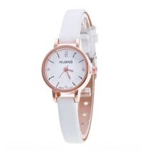 Huans Vintage Horloge met Kleine Wijzerplaat voor Dames - Leren Band Kwarts Polshorloge Wit