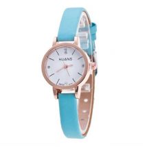 Huans Vintage Horloge met Kleine Wijzerplaat voor Dames - Leren Band Kwarts Polshorloge Blauw