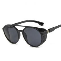LeonLion Klassieke Punk Zonnebril voor Heren - Designer Vintage Bril UV400 Eyewear Zwart