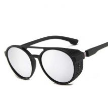 LeonLion Klassieke Punk Zonnebril voor Heren - Designer Vintage Bril UV400 Eyewear Zilver