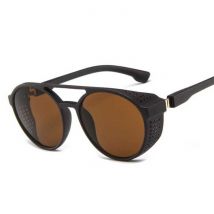 LeonLion Klassieke Punk Zonnebril voor Heren - Designer Vintage Bril UV400 Eyewear Bruin