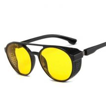 LeonLion Klassieke Punk Zonnebril voor Heren - Designer Vintage Bril UV400 Eyewear Geel
