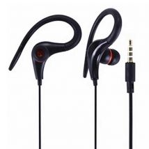 Meuyag 3.5mm AUX Oordopjes met Oorhaak - Oortjes Wired Earphones Oortelefoon Zwart