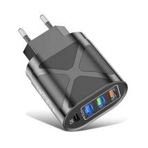 Lovebay 65W GaN Dual Port Stekkerlader - PD / Quick Charge 3.0 - Power Delivery USB Fast Charge - Oplader Muur Wallcharger AC Thuislader Adapter Zwart