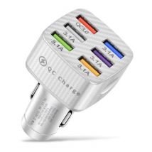 EDEBA 45W Autolader met 6 Poorten - Quick Charge 3.0 / 3.1A - Fast Charge Oplader Auto Lader Wit