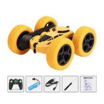 MagiDeal RC Auto met Afstandsbediening - Off Road Bestuurbaar Speelgoed Dubbelzijdige Wagen Radiografisch Geel