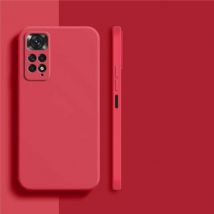 Wolfsay Xiaomi Redmi Note 11S 4G Square Silicone Hoesje - Zachte Matte Case Liquid Cover Rood