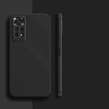 Wolfsay Xiaomi Redmi Note 11S 5G Square Silicone Hoesje - Zachte Matte Case Liquid Cover Zwart