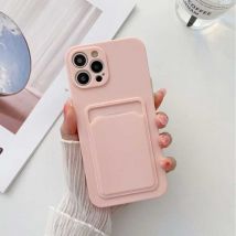 LVOEST iPhone 7 Kaarthouder - Wallet Card Slot Cover Hoesje Roze
