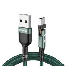 Elough USB-C Oplaadkabel 180° - 3 Meter - Gevlochten Nylon Oplader Data Kabel Groen