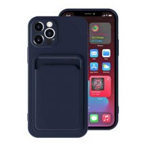 XDAG iPhone SE (2020) Kaarthouder Hoesje - Wallet Card Slot Cover Blauw