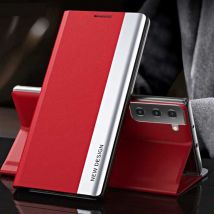 NEW DESIGN Samsung S10 Plus Magnetische Flip Case - Luxe Hoesje Cover Rood