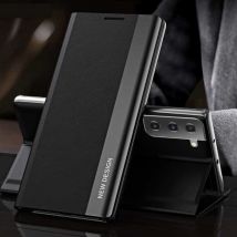 NEW DESIGN Samsung S10 Plus Magnetische Flip Case - Luxe Hoesje Cover Zwart