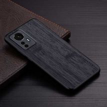 AIORIA Xiaomi 12 Leren Hoesje - Shockproof Case Cover Hout Patroon Zwart
