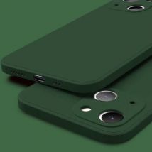 ASTUBIA iPhone SE (2020) Square Silicone Hoesje - Zachte Matte Case Liquid Cover Groen