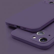 ASTUBIA iPhone 13 Pro Max Square Silicone Hoesje - Zachte Matte Case Liquid Cover Paars