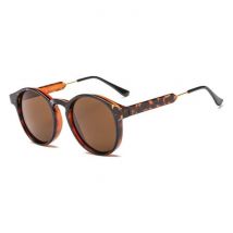 ZHM Retro Ronde Zonnebril - Gepolariseerd Driving Shades Vintage Luipaard
