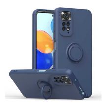 Balsam Xiaomi Redmi Note 10S Hoesje met Ring Kickstand en Magneet - Schokbestendig Cover Case Blauw