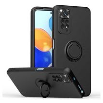 Balsam Xiaomi Redmi Note 11 Hoesje met Ring Kickstand en Magneet - Schokbestendig Cover Case Zwart