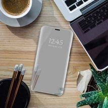 Eurynome Oppo Realme 7 Pro Smart Spiegel Flip Case Cover Hoesje Zilver