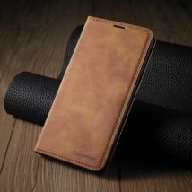 Forwenw iPhone 14 Flip Case Portefeuille - Wallet Cover Leer Hoesje Bruin