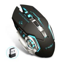T-WOLF Q-13 Draadloze Gaming Muis - 2.4GHz RGB Optisch Ergonomisch met DPI Aanpassing tot 2400 DPI - Zwart