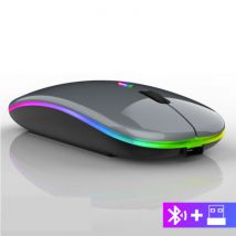 WMGW Draadloze RGB Muis - 2.4GHz / 1600DPI / Optisch / Ergonomisch / Tweehandig - Grijs