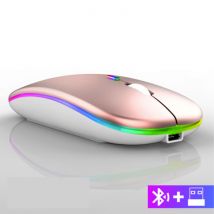 WMGW Draadloze RGB Muis - 2.4GHz / 1600DPI / Optisch / Ergonomisch / Tweehandig - Rose Gold