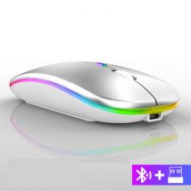 WMGW Draadloze RGB Muis - 2.4GHz / 1600DPI / Optisch / Ergonomisch / Tweehandig - Zilver