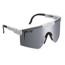 PIT VIPER Gepolariseerde Zonnebril - Fiets Ski Sport Bril Shades UV400 Grijs