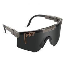 PIT VIPER Gepolariseerde Zonnebril - Fiets Ski Sport Bril Shades UV400 Bruin Zwart