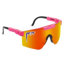 PIT VIPER Gepolariseerde Zonnebril - Fiets Ski Sport Bril Shades UV400 Roze Oranje