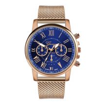 Geneva Luxe Horloge voor Dames - Modieus Kwarts Uurwerk Mesh Bandje Blauw