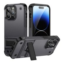 Huikai iPhone 12 Pro Max Armor Hoesje met Kickstand - Shockproof Cover Case - Grijs