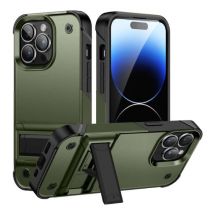 Huikai iPhone 12 Armor Hoesje met Kickstand - Shockproof Cover Case - Groen